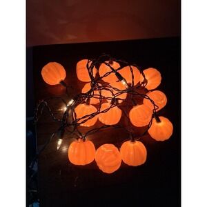 Vintage Halloween Jack O Lantern Pumpkin String Light Set 15 Light Covers Tested